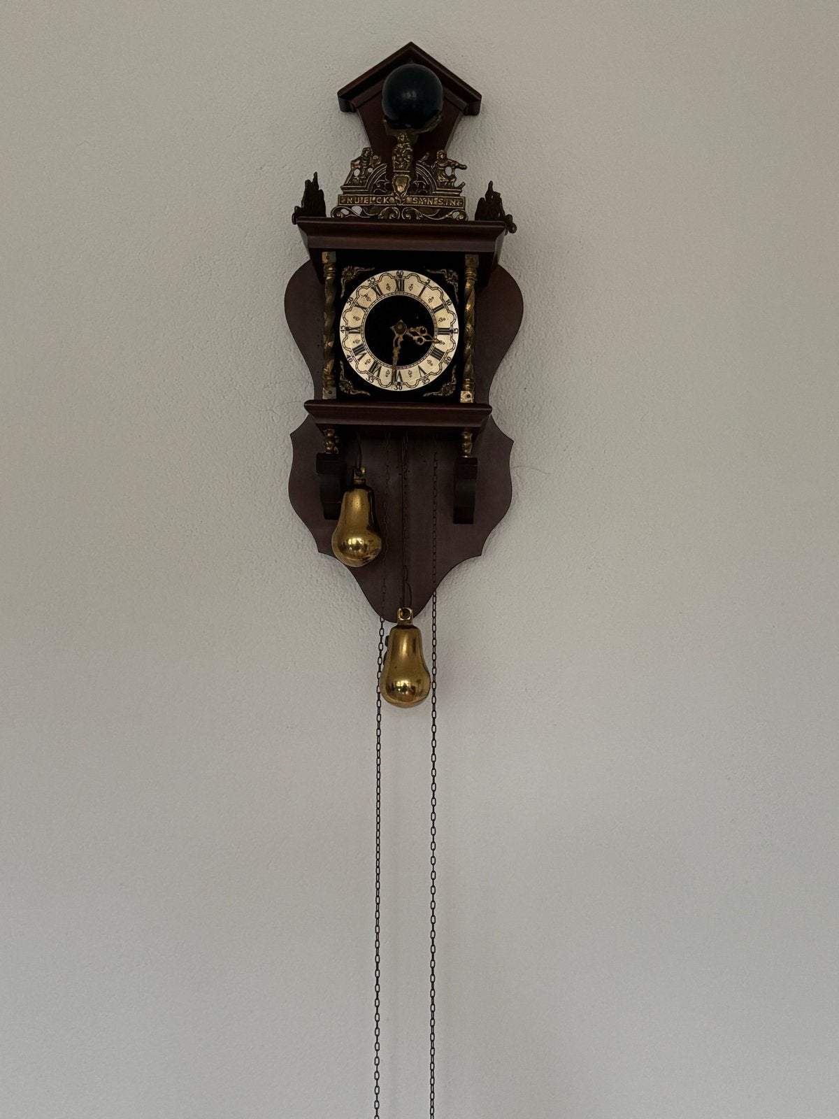 Antieke Wandklok met Gewichten - Prachtig Houten Design, Ophalen of Verzenden
