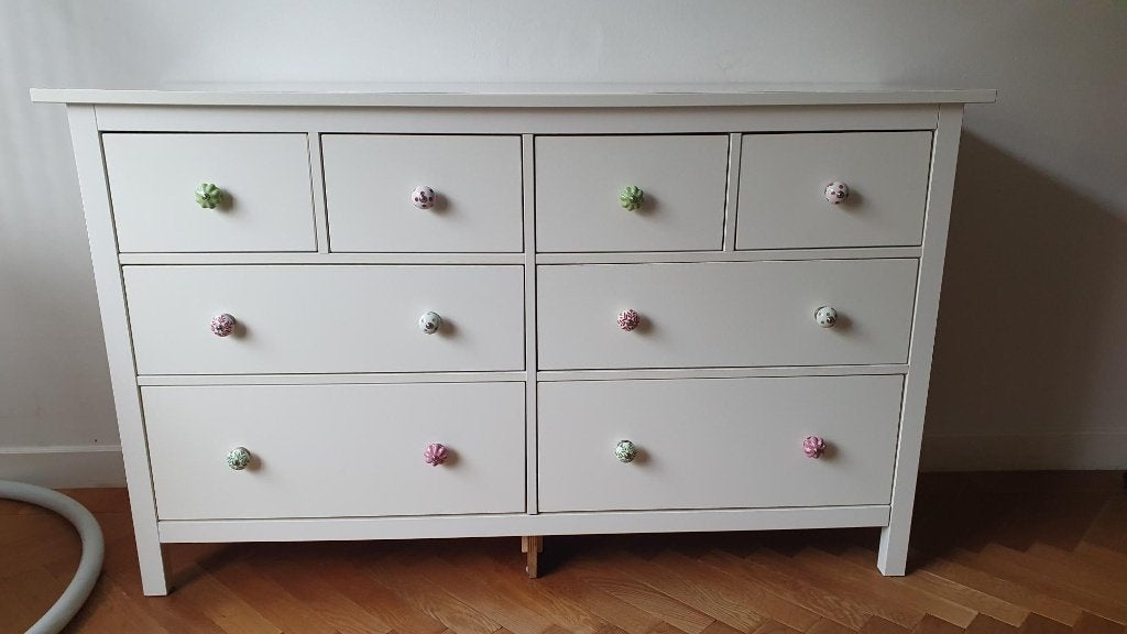 Ikea Hemnes ladekast met vrolijke knoppen, Ophalen, Gebruikt, 5 laden of meer, 150 tot 200 cm