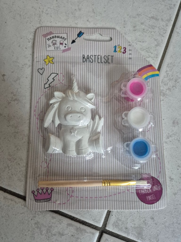 Gips unicorn verfsetje, Ophalen of Verzenden, Nieuw