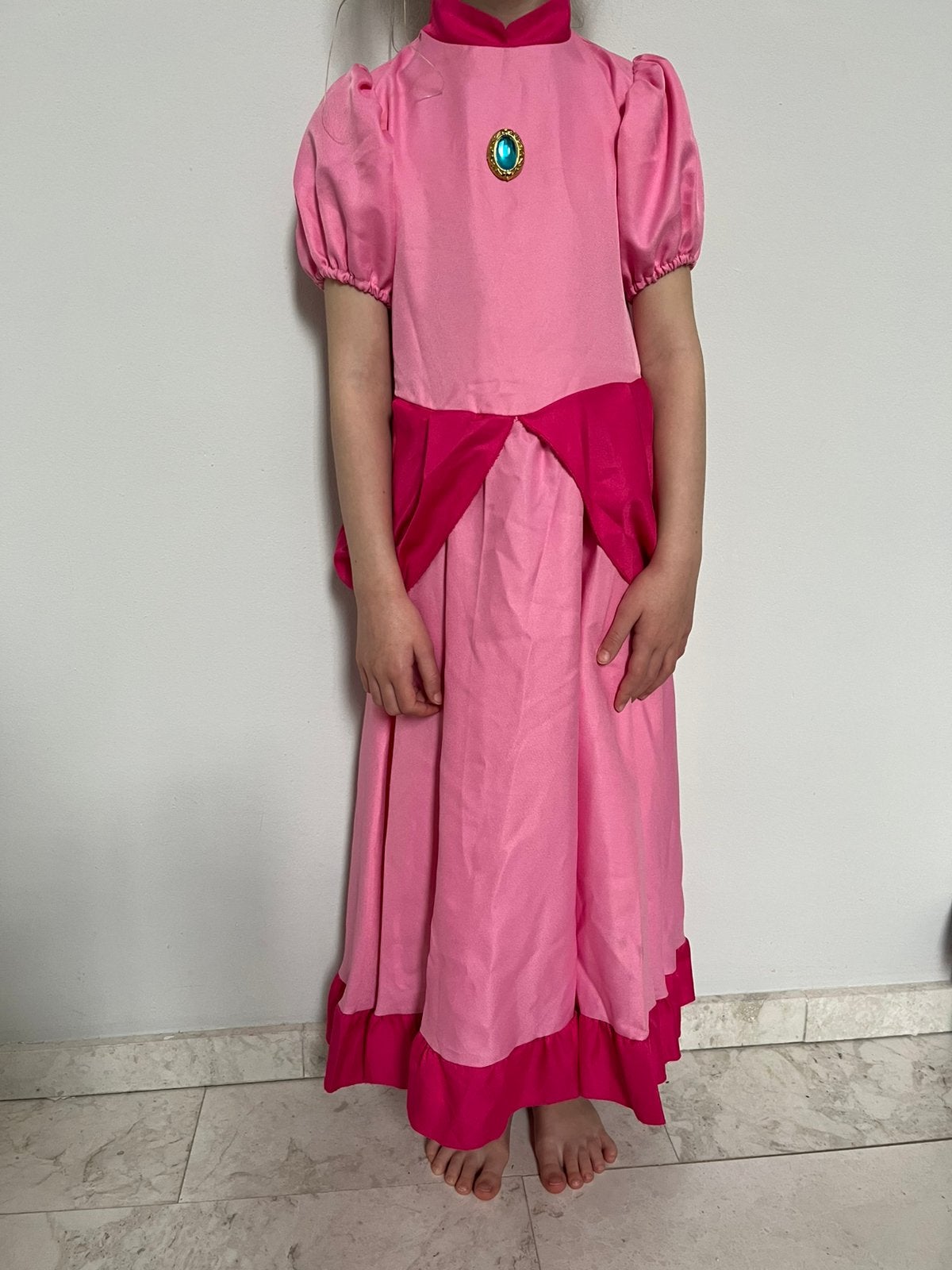 Verkleedjurk prinses Peach maat 128-134, Ophalen of Verzenden, Zo goed als nieuw, 122 t/m 128, Meisje