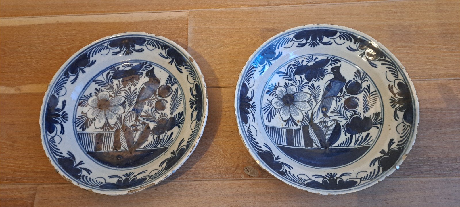 antieke  delftsblauw borden groot  1paar., Ophalen of Verzenden