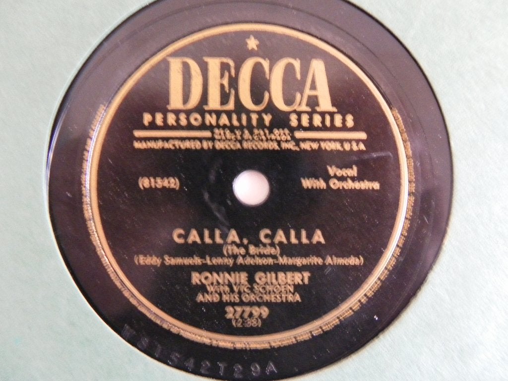78 Toerenplaat Ronnie Gilbert - Calla, Call - Bela Bimba, Gebruikt, 10 inch, Ophalen of Verzenden, Overige typen