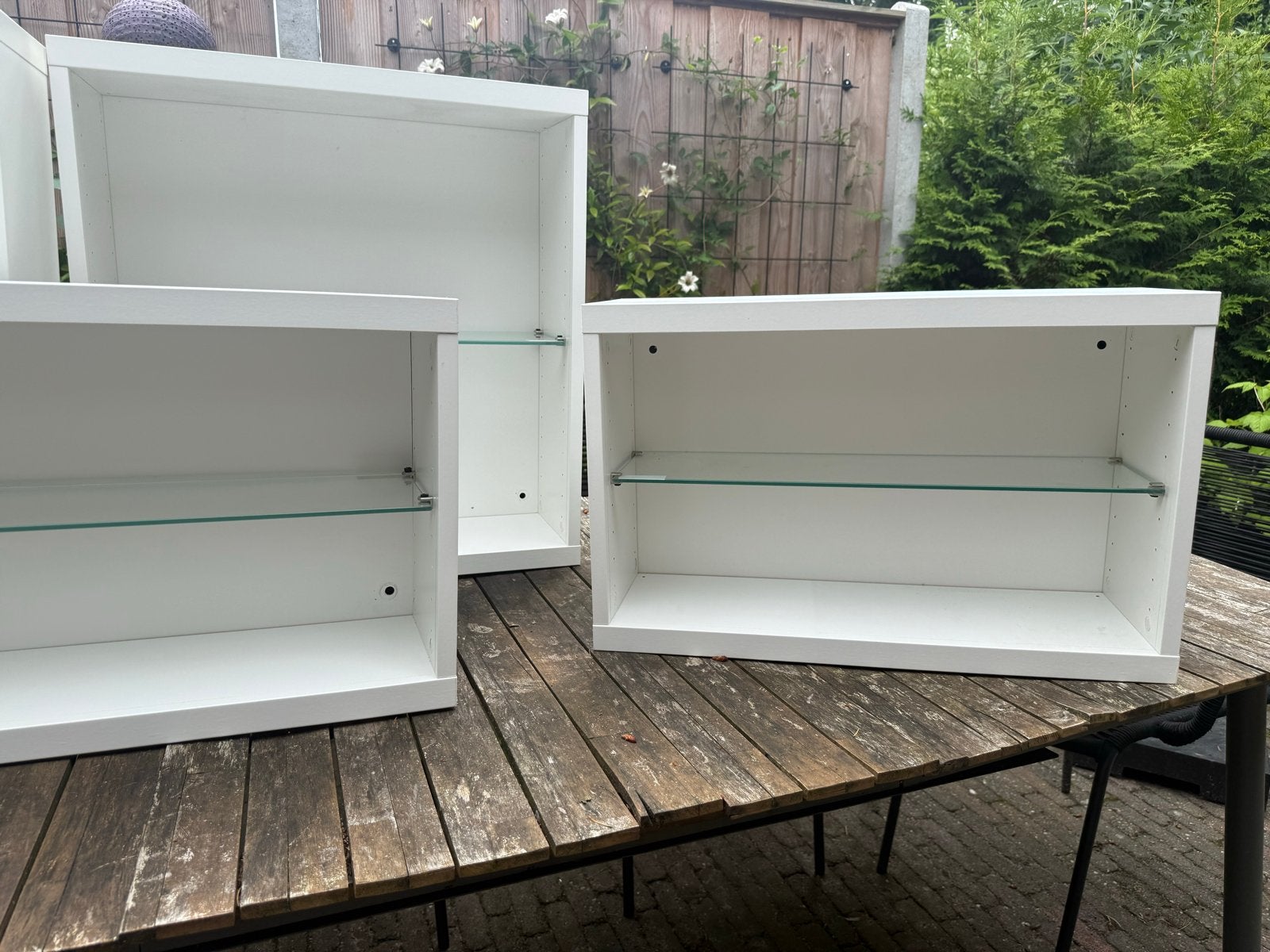 IKEA Bestå kastonderdelen - wit met glazen planken, Ophalen, Gebruikt