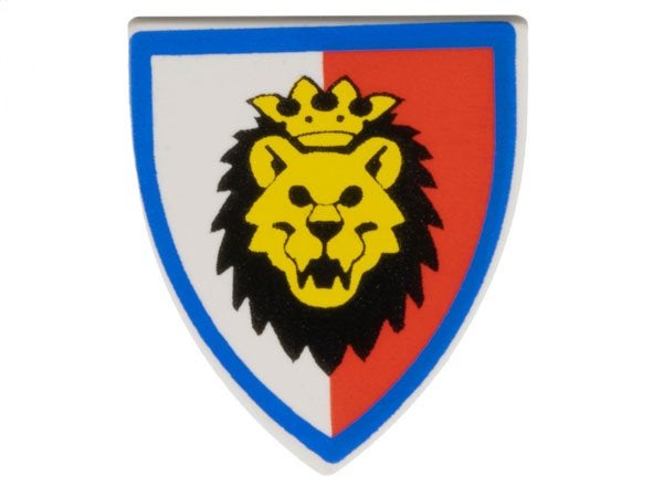 Lego Minifigure, Shield Triangular Short with Lion Head,, Gebruikt, Lego, Accessoire, Ophalen of Verzenden