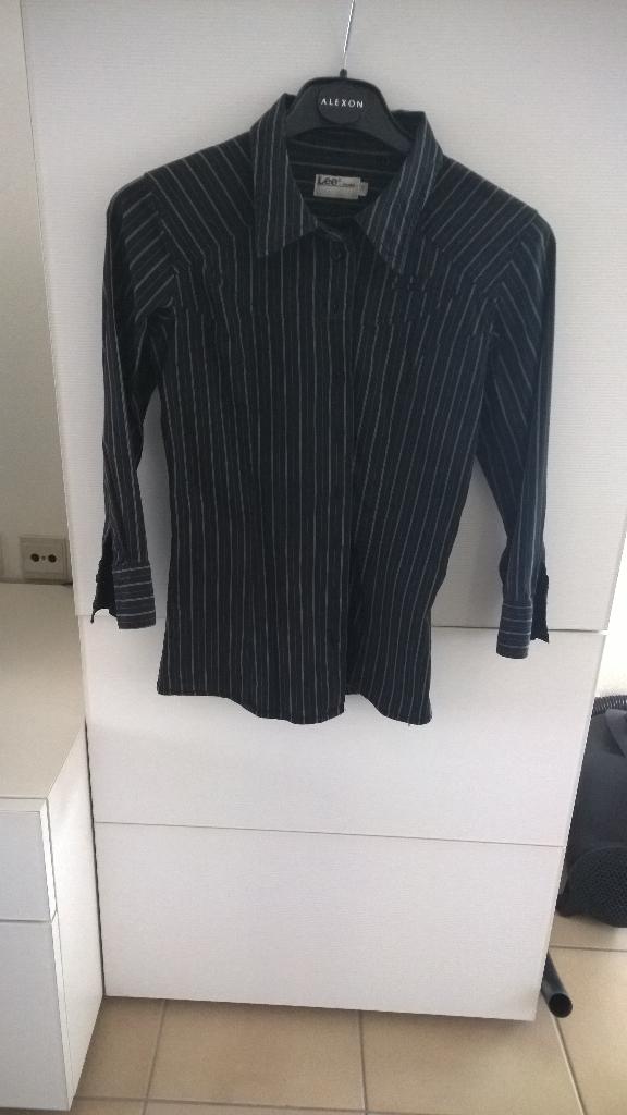 Lee Cooper Women  blouse met krijtstreep, Zwart, Zo goed als nieuw, Maat 36 (S), Lee cooper women