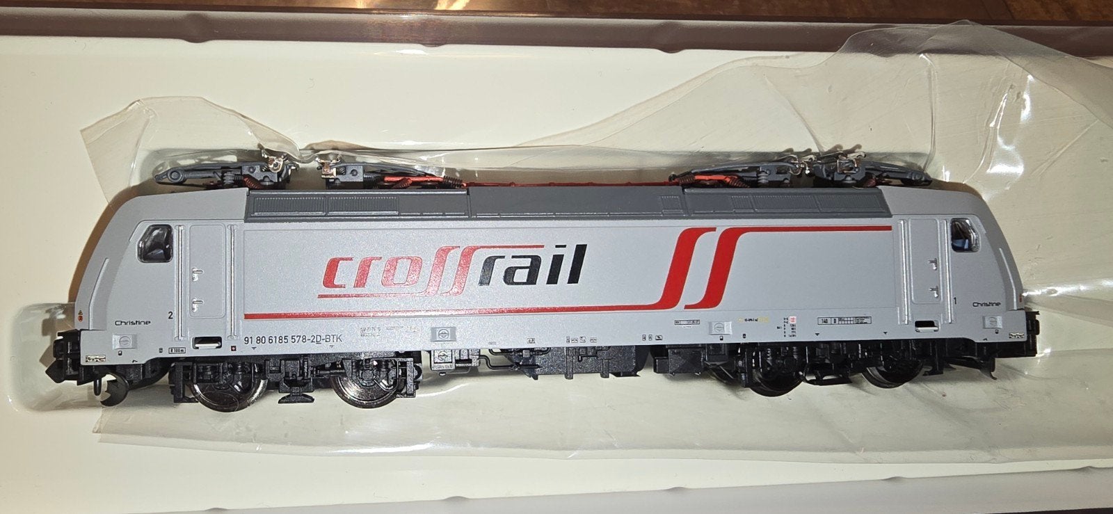 minitrix 12596 br185 Crossrail zilver top ovp., Gelijkstroom, Trix, Wagon, Ophalen of Verzenden