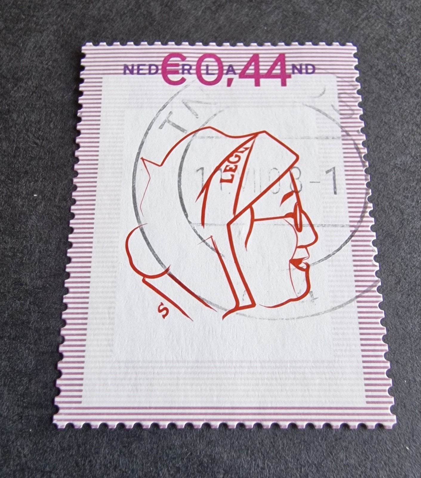 kv180 persoonlijke postzegel rose kader, Verzenden, Na 1940, Gestempeld