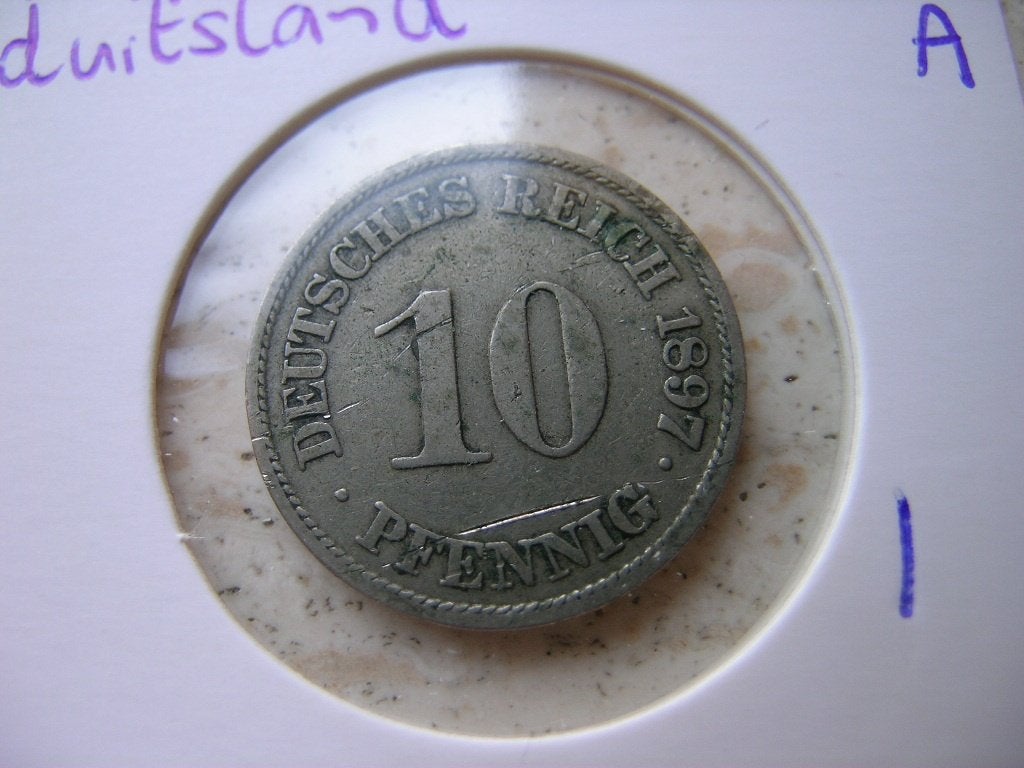10 Pfennig 1897 A Duitsland, Ophalen of Verzenden, Duitsland, Losse munt