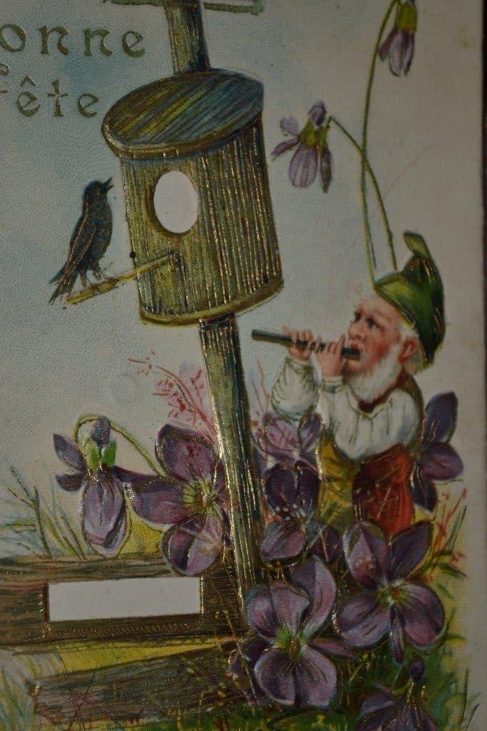 FRANKRIJK 1906 RELIEF KABOUTER FLUIT VOGELHUISJE VOGEL, Ophalen of Verzenden, Voor 1920, Gelopen, Sterren en Beroemdheden