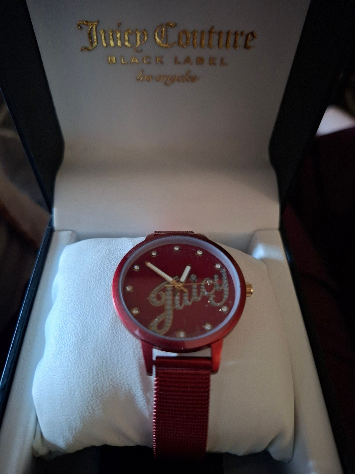 Juicy Couture horloge rood met strass, Overige merken, Overige materialen, Polshorloge, Overige materialen