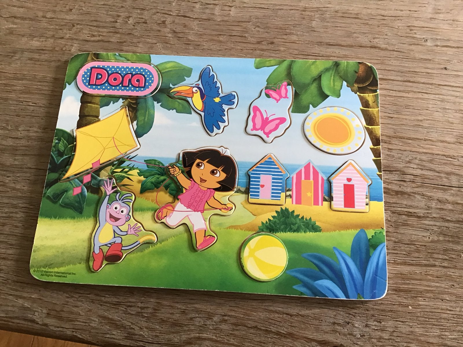 Dora Houten Puzzel 10 stukjes, Ophalen of Verzenden, 10 tot 50 stukjes, Zo goed als nieuw, Van hout