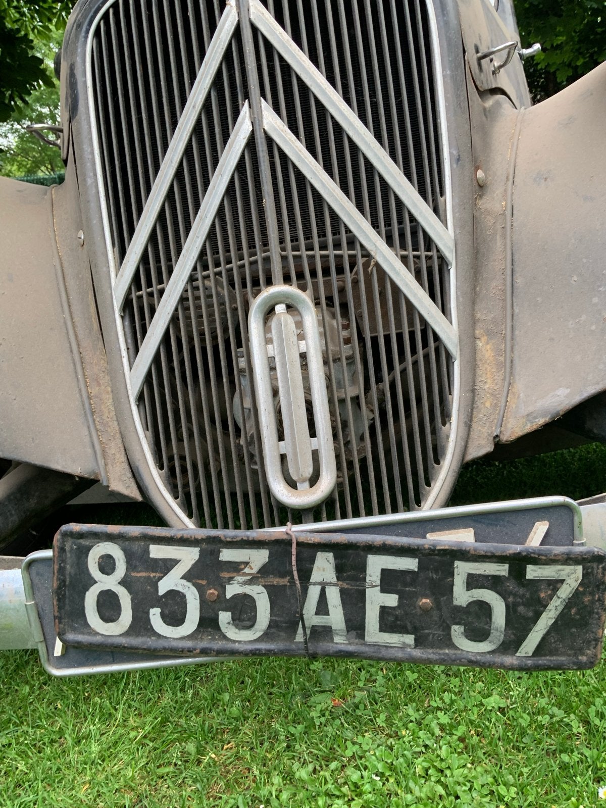 Oude Franse kentekenplaat - 833 AE 57, Ophalen of Verzenden, Gebruikt