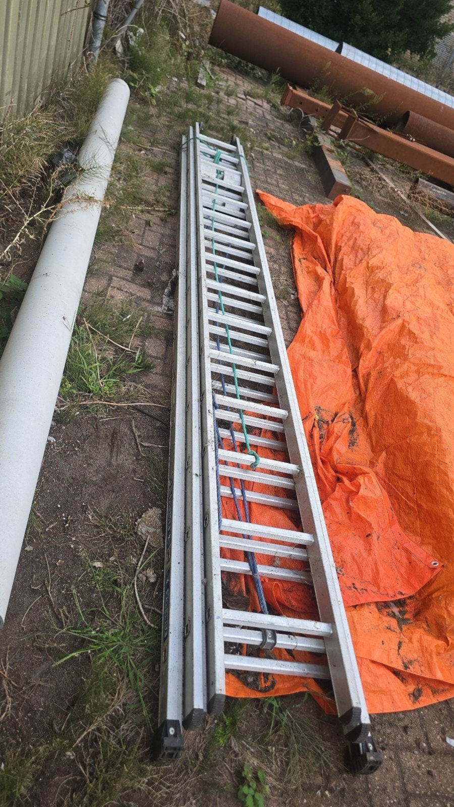Tubesca 3-delige schuifladder 3x15 – 10,54 Mtr, Ophalen, Zo goed als nieuw, Ladder, 4 meter of meer