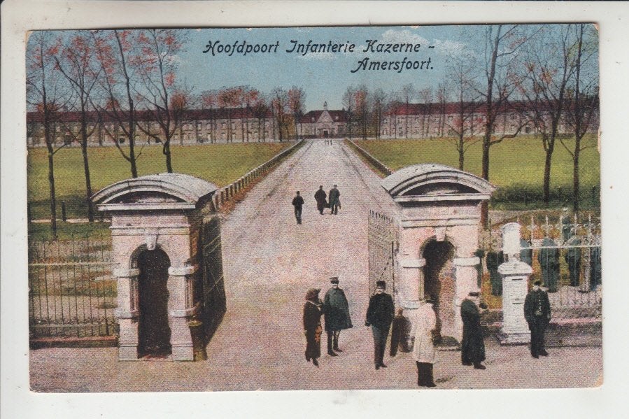 Amersfoort - Militair, Hoofdpoort Infanterie Kazerne, Ophalen of Verzenden, Voor 1920, Gelopen, Utrecht