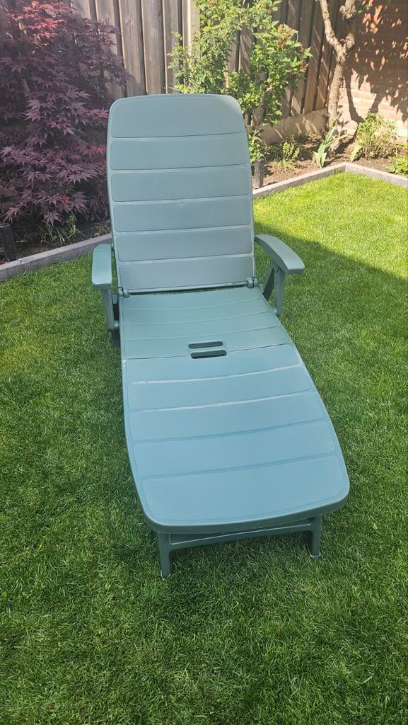 Verstelbare ligstoel groen - Jardin nieuw, Tuin en Terras, Ligbedden, Ophalen, Zo goed als nieuw, Kunststof, Verstelbaar