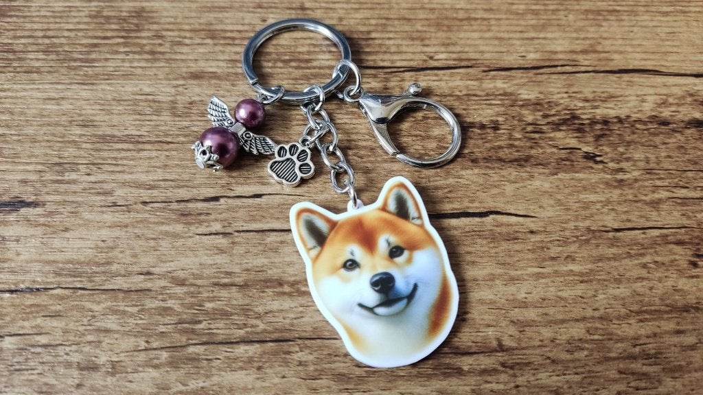 Tas/Sleutelhanger Akita Shiba inu groot met beschermengeltje, Verzenden, Nieuw, Overige kleuren, Handtas