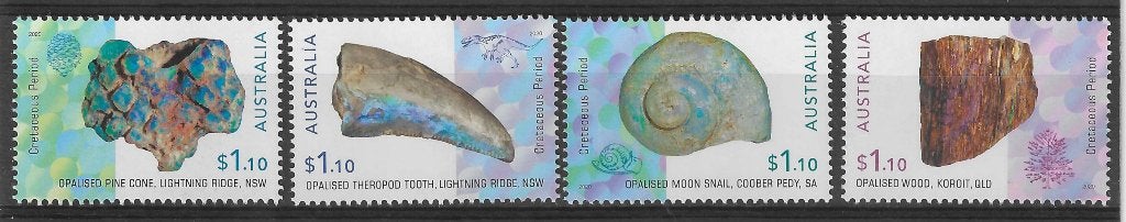 AUSTRALIE 2020, mi 5192/95 "Opalised Fossils" postfris, Ophalen of Verzenden, Postfris