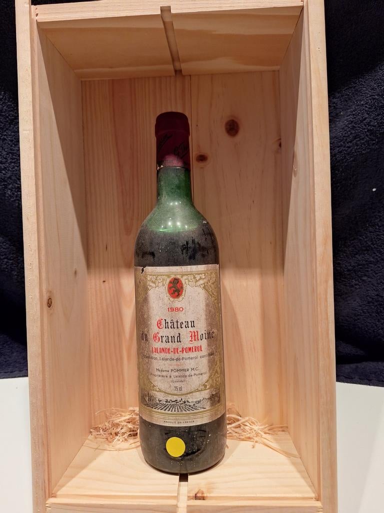 Château du Grand Moine Lalande-de-Pomerol 1980, Verzamelen, Wijnen, Ophalen of Verzenden, Gebruikt, Frankrijk, Rode wijn