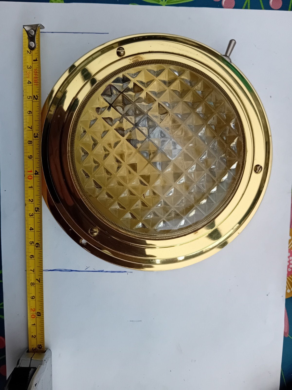 2x Plafonnière Messing met Schakelaar en LED Verlichting, Watersport en Boten, Ophalen of Verzenden, Zo goed als nieuw
