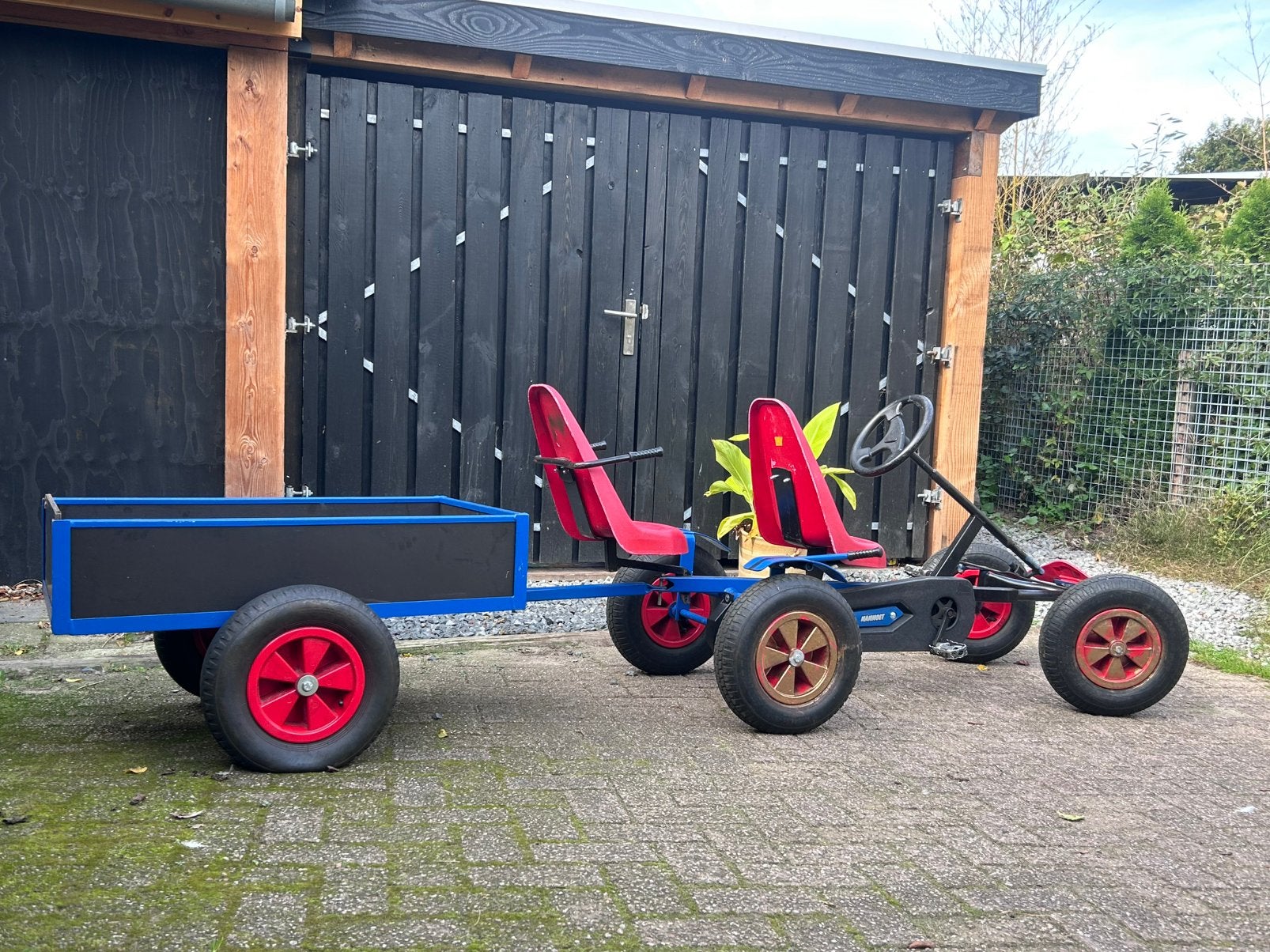 Mammoet skelter met aanhanger, Ophalen, Gebruikt