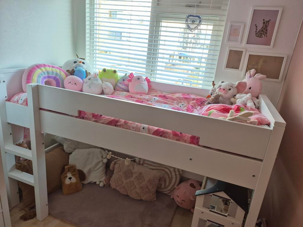 Witte halfhoogslaper bopita, Kinderen en Baby's, Kinderkamer | Stapelbedden en Hoogslapers, Ophalen of Verzenden, Gebruikt, Halfhoogslaper