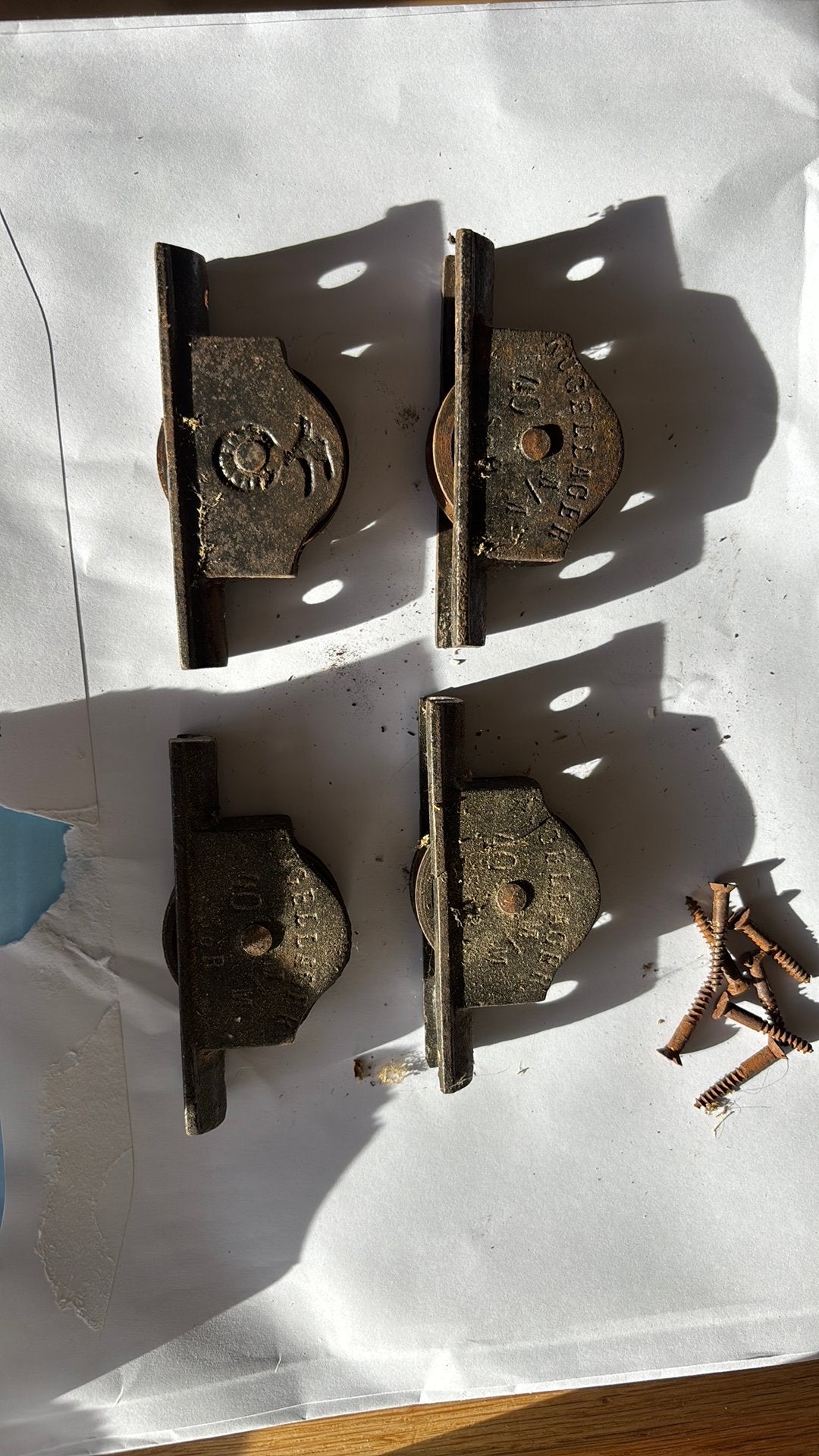antieke wiellagers ensuite deur, Doe-het-zelf en Verbouw, Ophalen of Verzenden, Zo goed als nieuw, Klink of Kruk