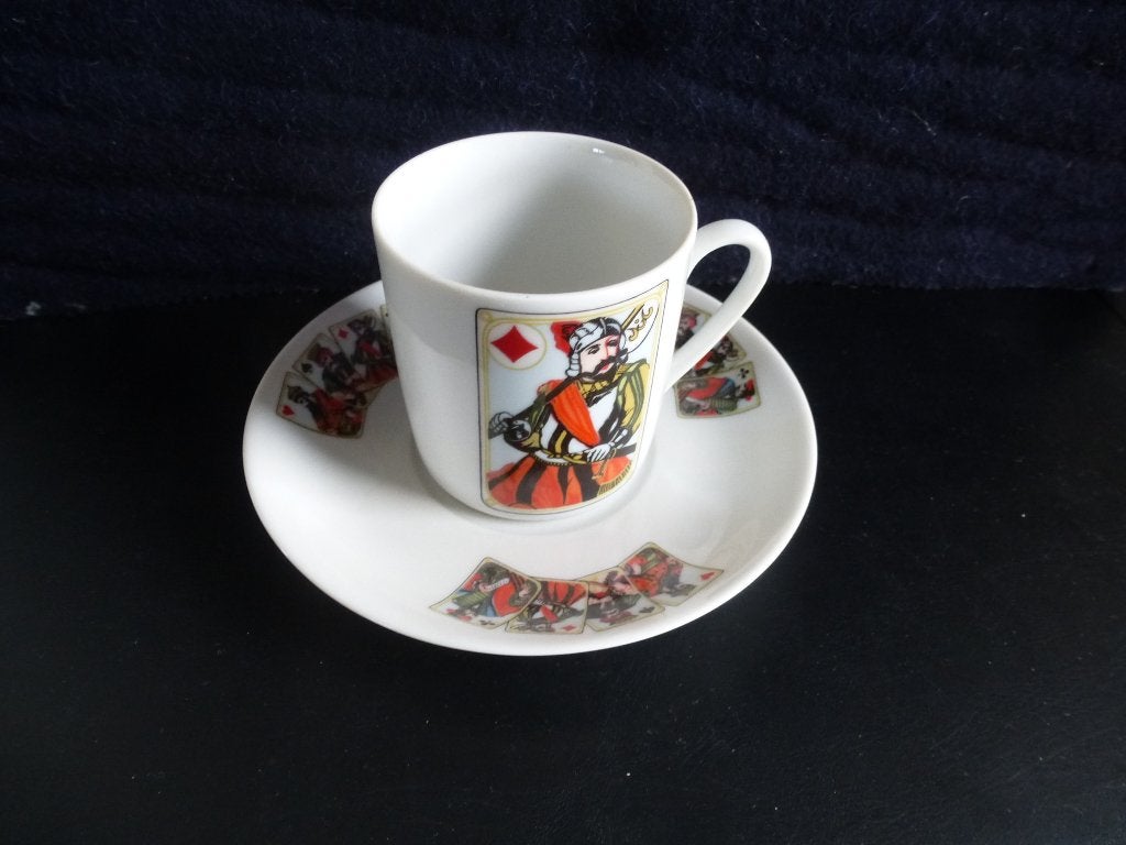 koffiekopje met kaartmotieven, Overige merken, Keramiek, Nieuw, Ophalen of Verzenden