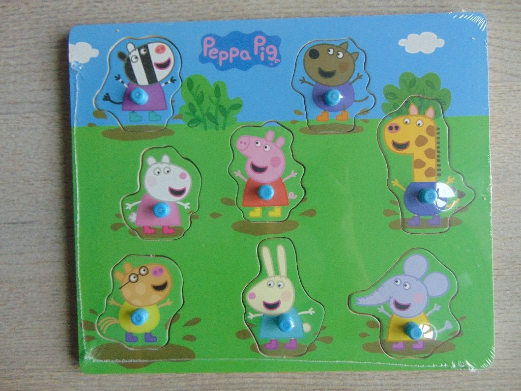 Houten puzzel Peppa Pig NIEUW Peppa Big 8 stukjes Hasbro, Ophalen of Verzenden, Nieuw, Overige typen