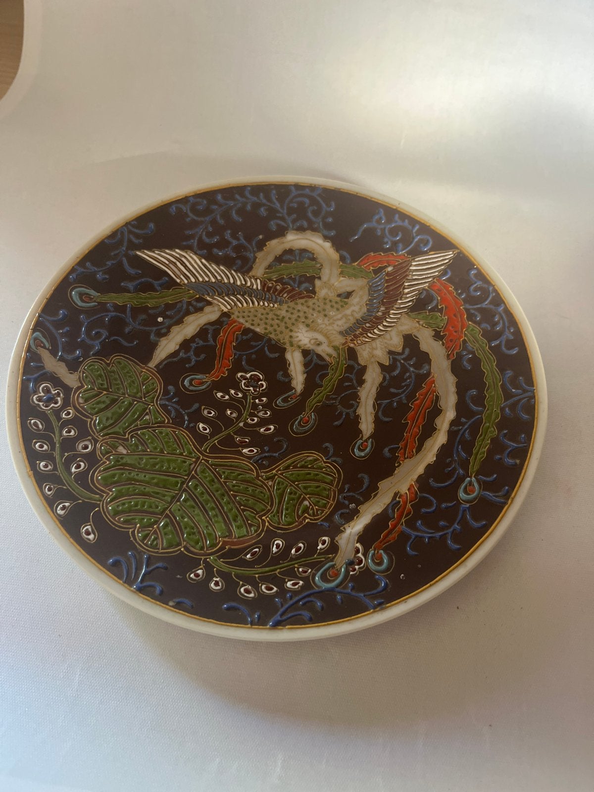 Decoratief Japans schoteltje met Feniks en bloemen, Ophalen of Verzenden