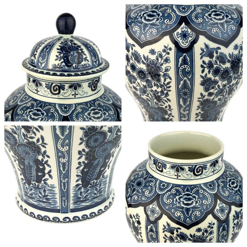 Grote Delftse Boch Royal Sphinx pot urn XL 36cm delfts-blauw, Ophalen of Verzenden