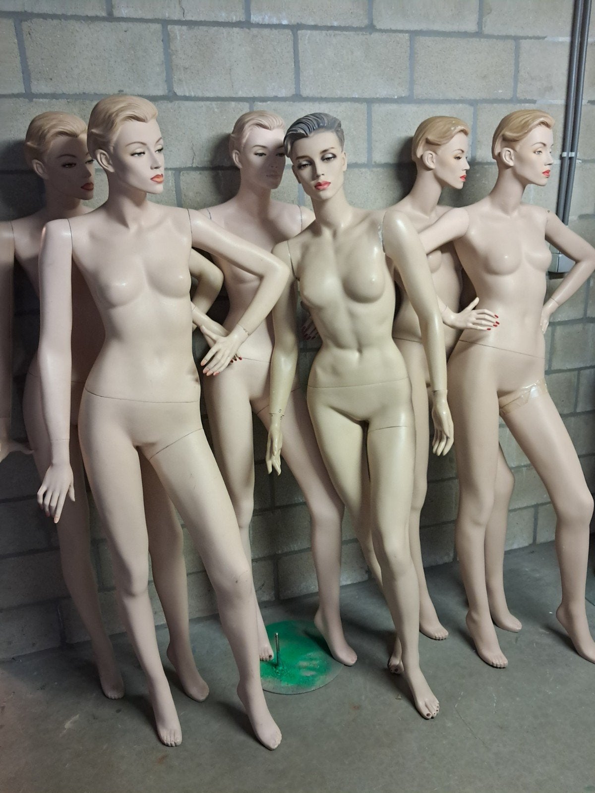 Vintage realistische dames paspoppen paspop etalagepop, Antiek en Kunst, Ophalen of Verzenden