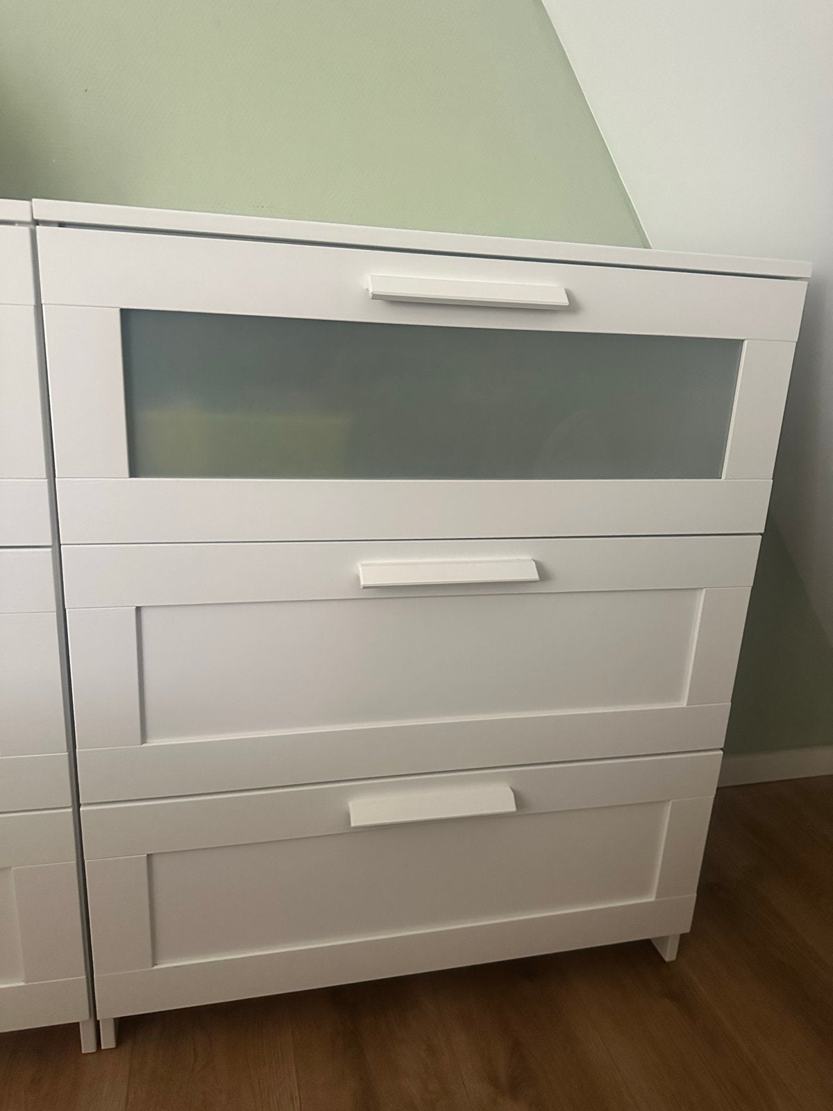 IKEA Brimnes ladekast met 3 lades, Huis en Inrichting, Kasten | Ladekasten, Ophalen, Gebruikt, 50 tot 100 cm, Glas