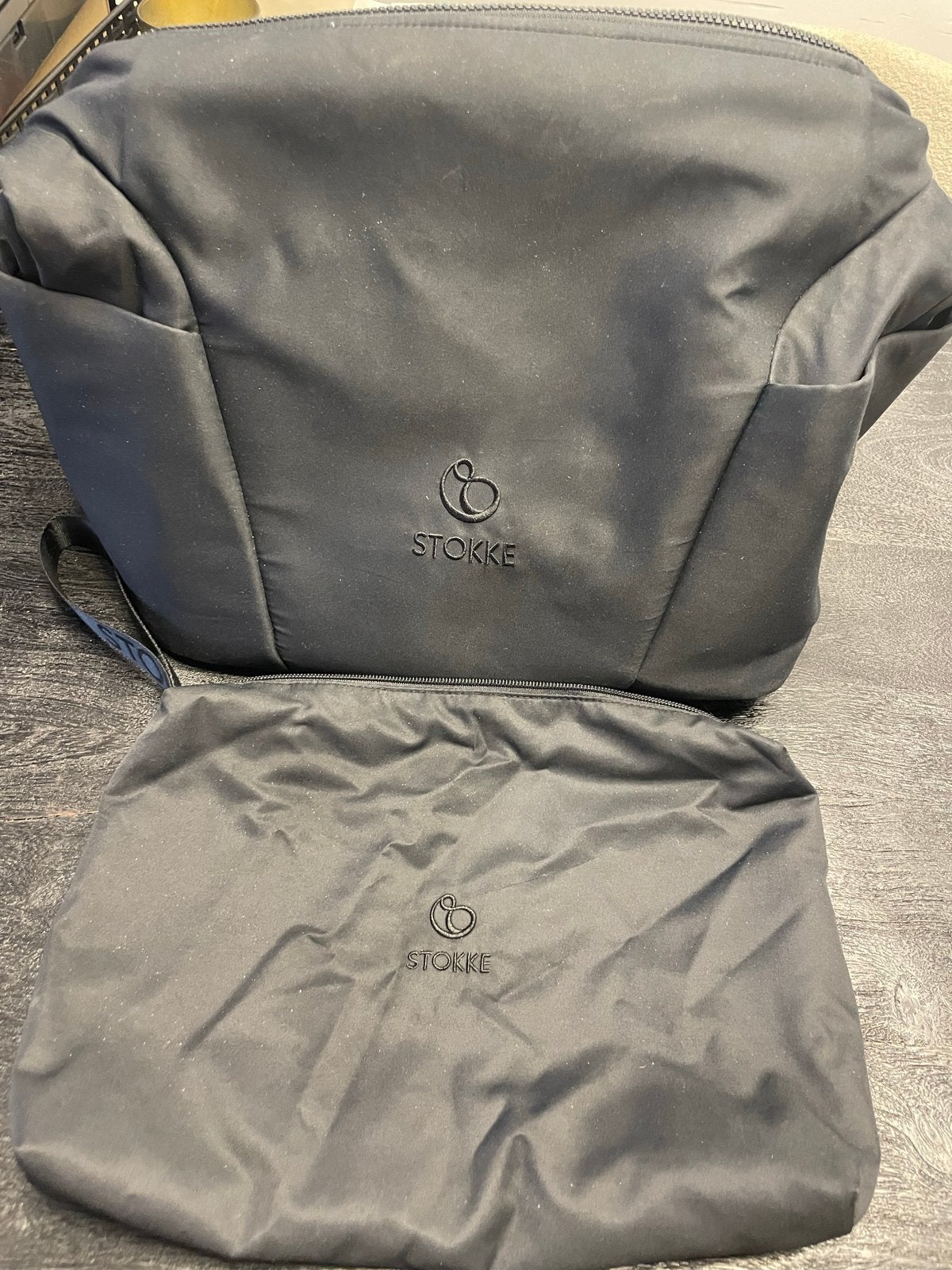 Stokke luiertas, Verzorgingstas, Zwart, Ophalen of Verzenden, Zo goed als nieuw