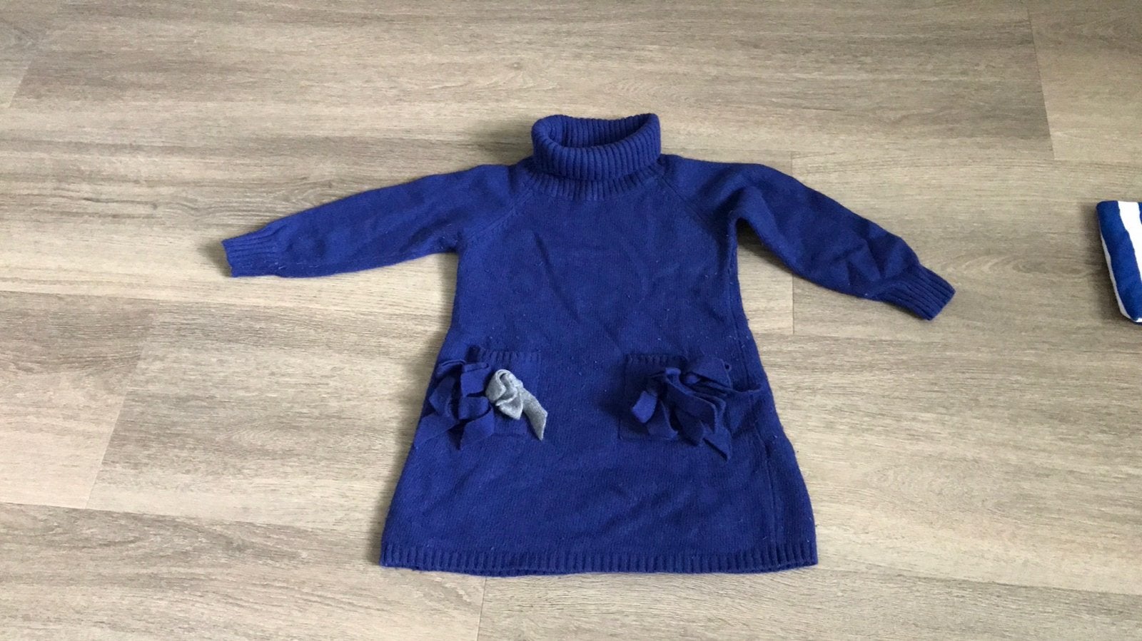 Il Gufo gebreide jurk blauw met strikjes (3 jaar), Ophalen of Verzenden, Gebruikt, Meisje, Jurk of Rok