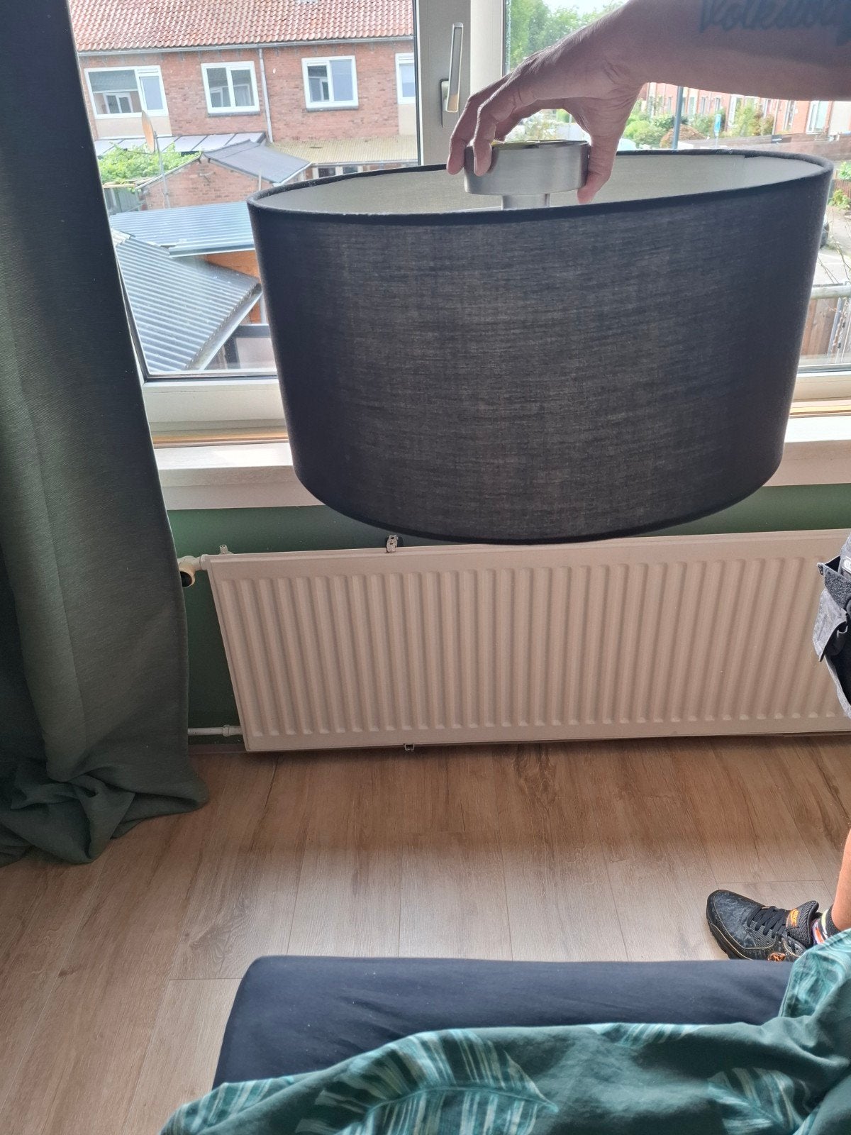 Zwarte plafondlamp, Ophalen, Gebruikt, Metaal