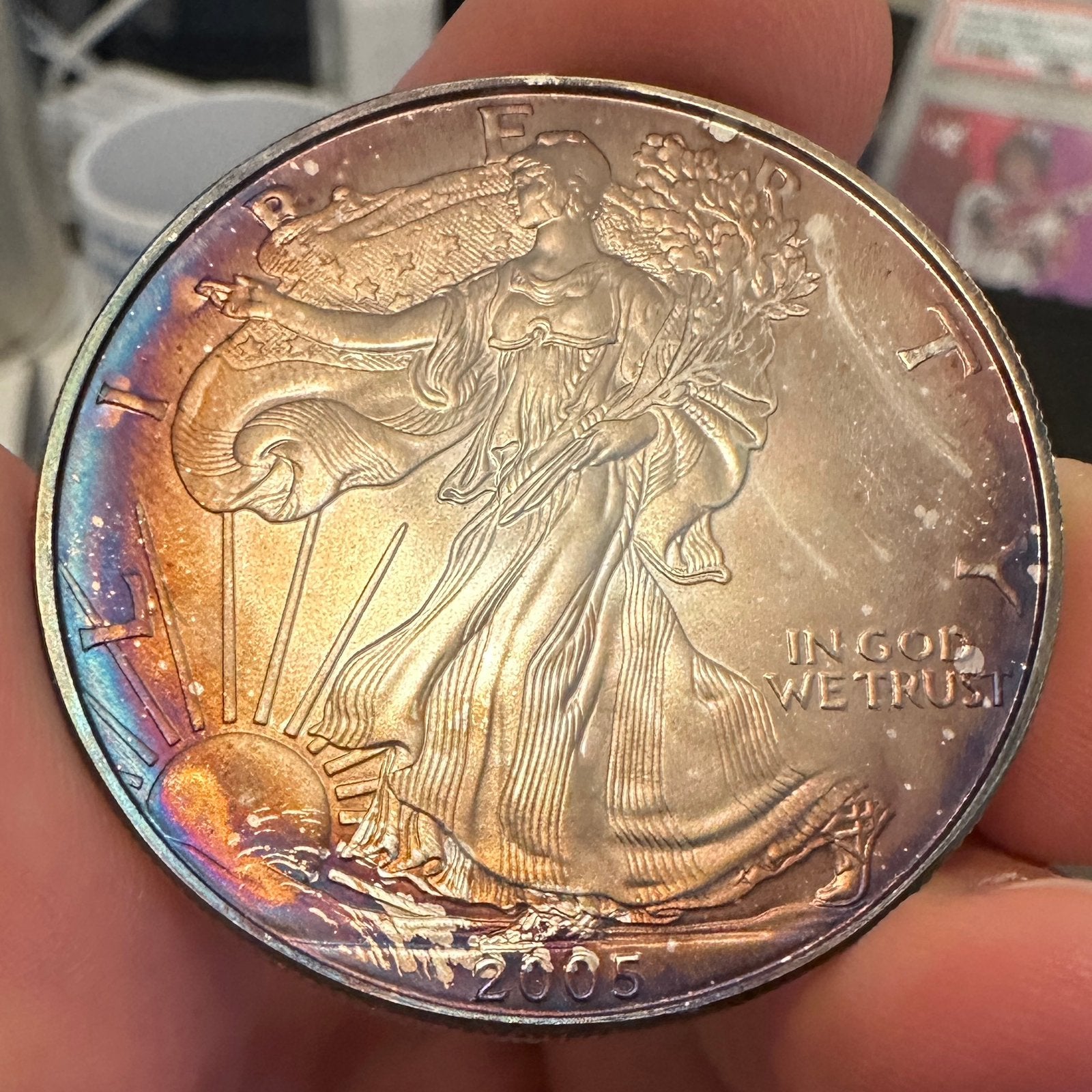 2005 1 oz Silver Eagle, Ophalen of Verzenden, Noord-Amerika, Zilver