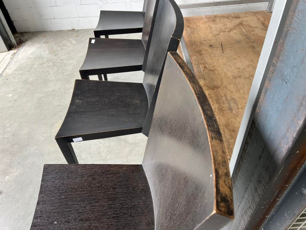 4x VINTAGE DESIGN EETKAMERSTOEL GUNTHER LAMBERT, Huis en Inrichting, Stoelen, Ophalen, Gebruikt, Zwart