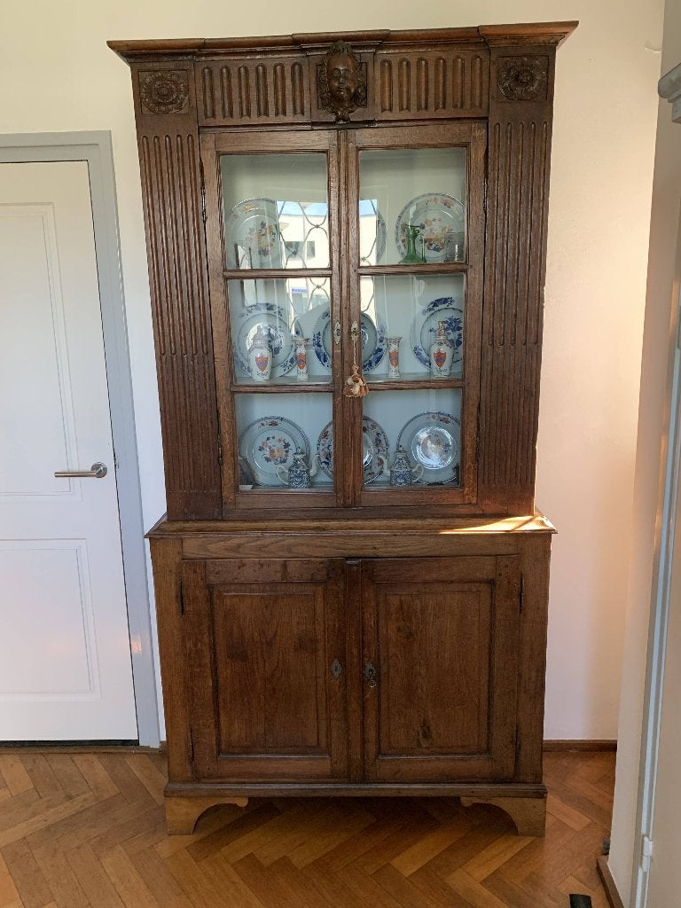 UNIEKE antieke vitrine kast, Antiek en Kunst, Ophalen