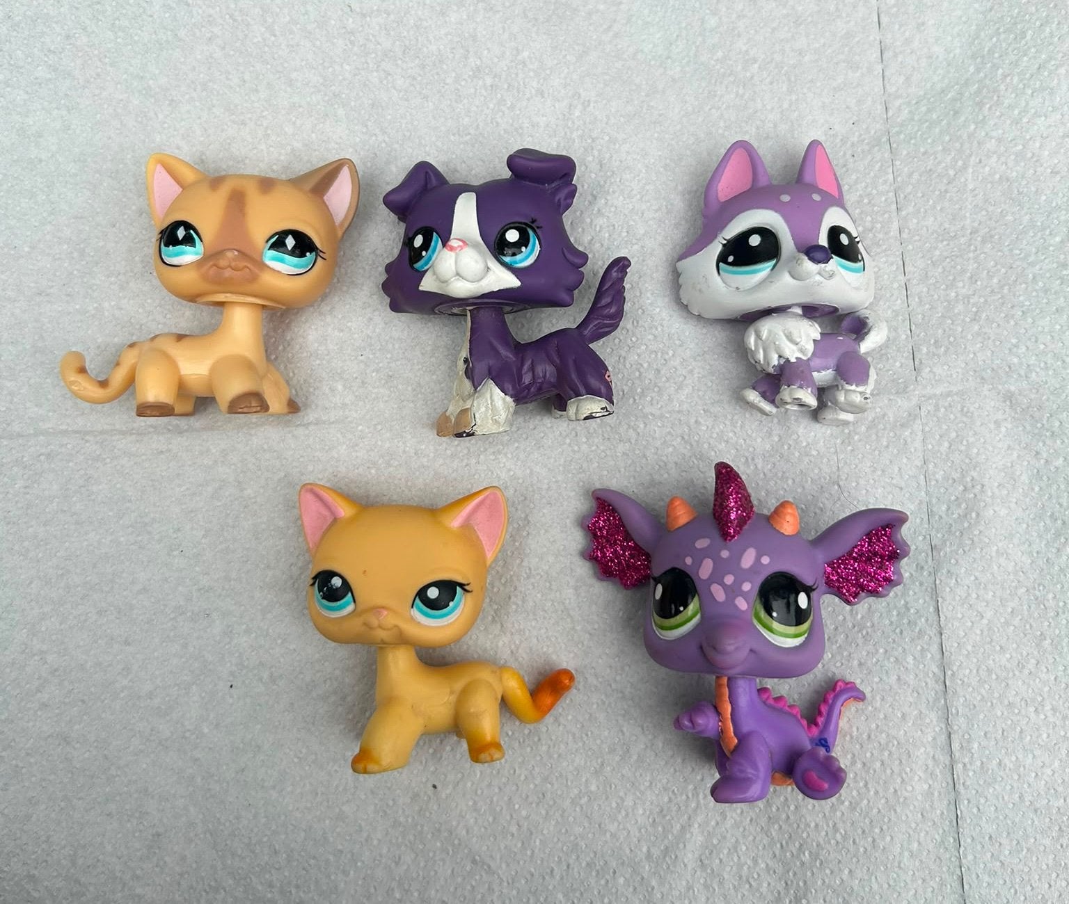 Littlest pet shop collie, shorthairs, dragon, husky, Ophalen, Zo goed als nieuw