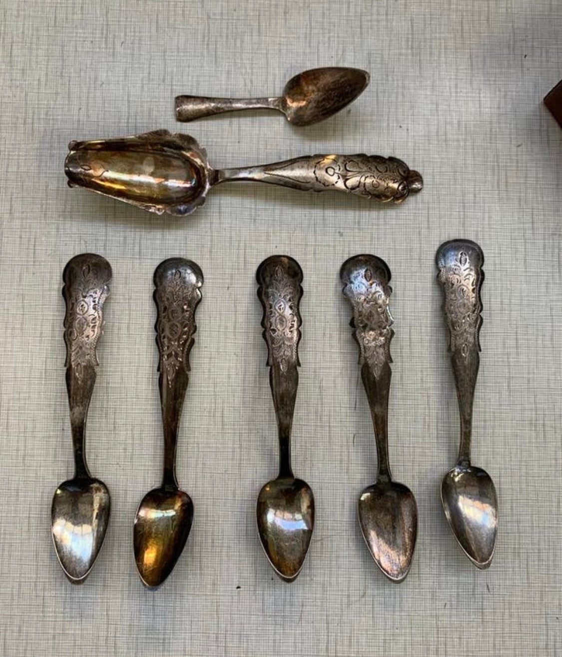 Zilver antiek zilveren lepeltjes gemerkt met leeuw, Antiek en Kunst, Antiek | Goud en Zilver, Ophalen of Verzenden