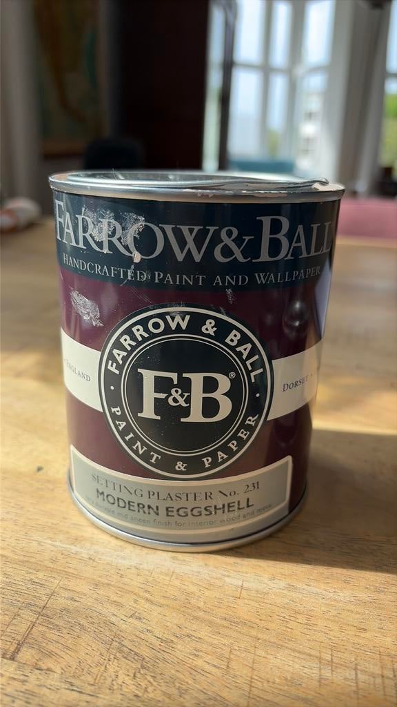 Farrow & Ball setting plaster lak in modern eggshell, Ophalen of Verzenden, Zo goed als nieuw