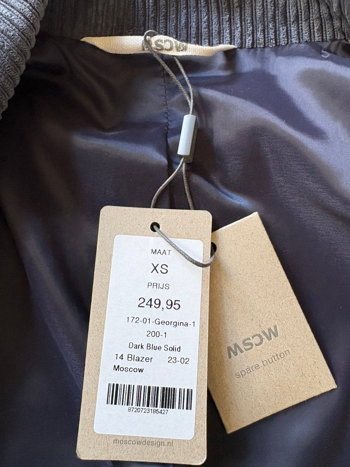 Moscow blauwe corduroy blazer maat xs nieuw met kaartjes, Kleding | Dames, Jasjes, Kostuums en Pakken, Blauw, Nieuw, Ophalen of Verzenden