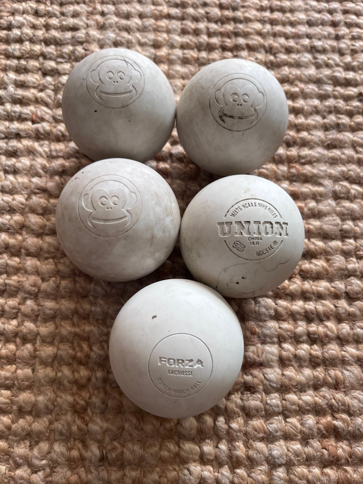 Vijf stuks Lacrosse ballen, Ophalen, Zo goed als nieuw