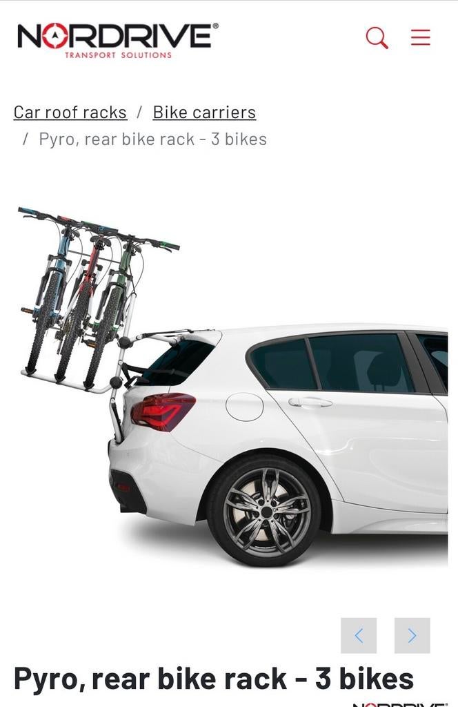 Nordrive Pyro 3 fietsendrager voor 3 fietsen, Ophalen, Zo goed als nieuw