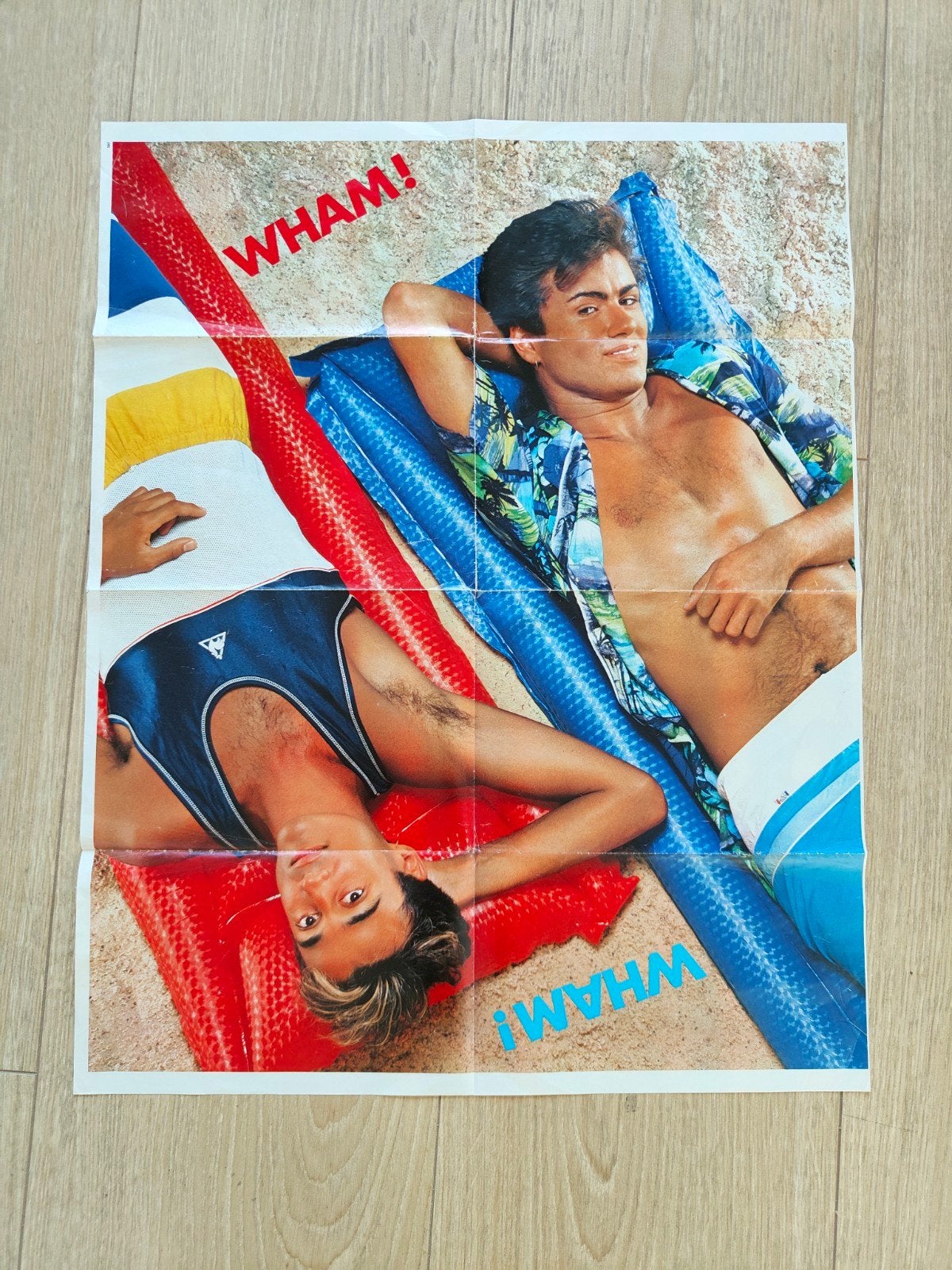 Hitkrant Super Poster Wham. Achterzijde Dire Straits, Ophalen of Verzenden, 1980 tot heden, Nederland, Tijdschrift