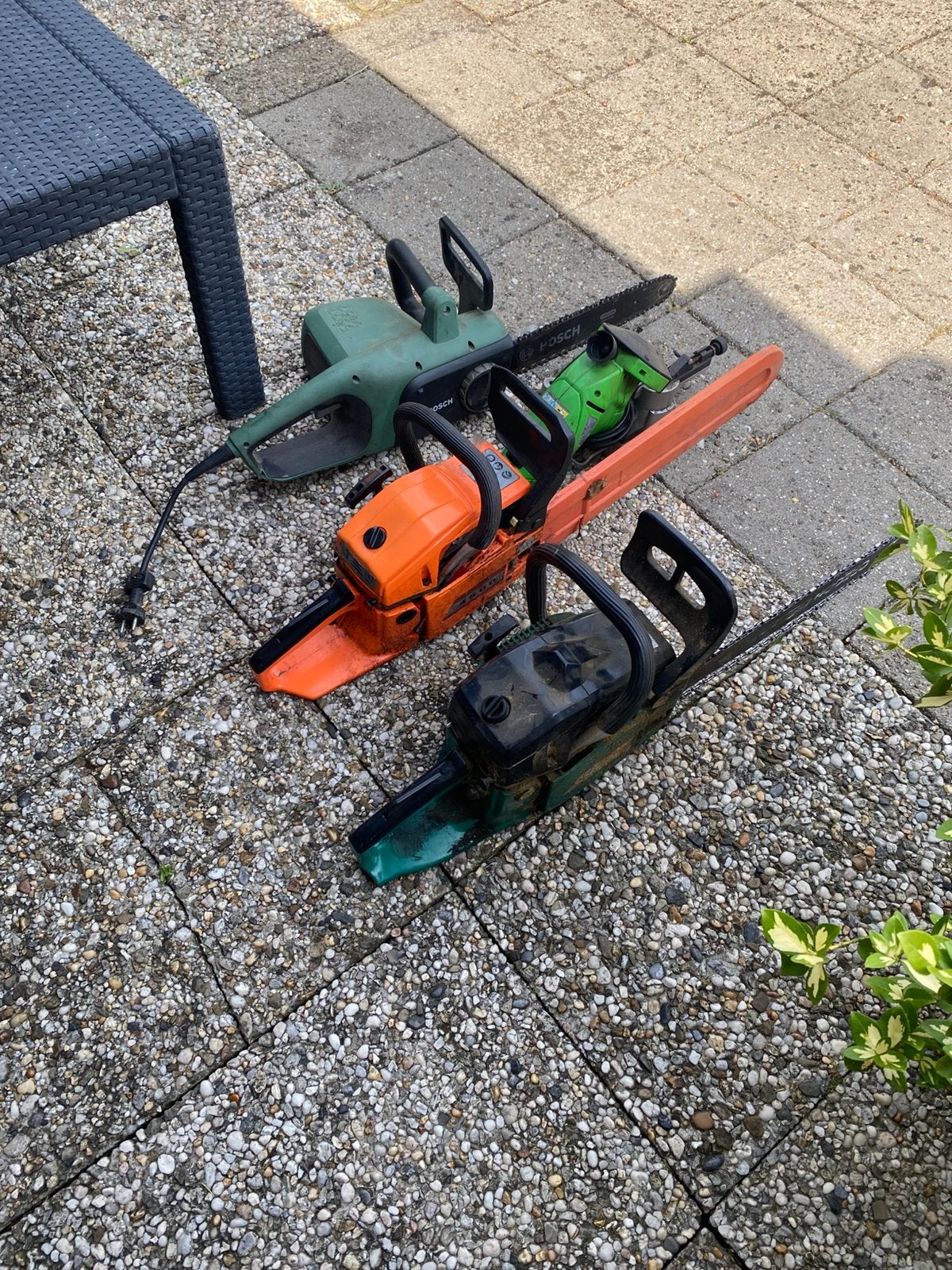 3 x kettingen zaag, Ophalen, Gebruikt