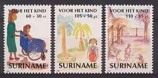 Suriname 717/9 postfris Kinderpostzegels 1991, Ophalen of Verzenden, Postfris