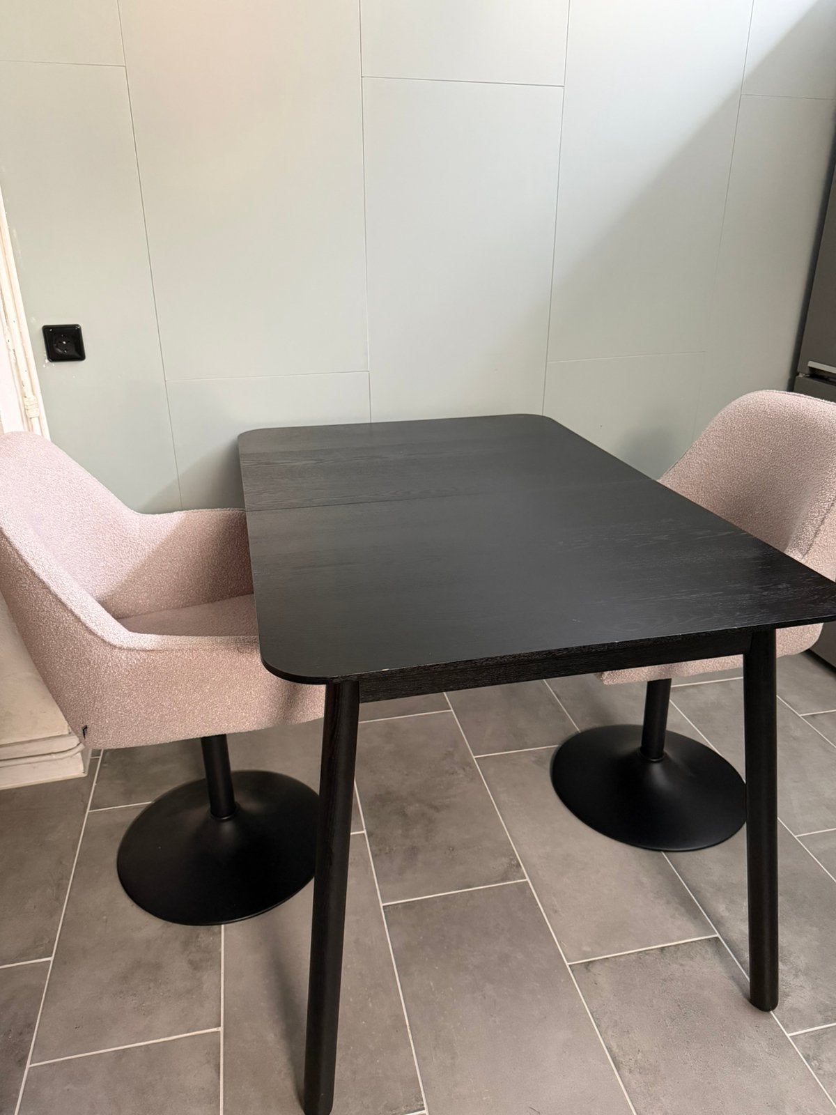 Zuiver Glimps Uitschuifbare Eettafel - Zwart (120-162x80cm), Ophalen, Gebruikt, 100 tot 150 cm, 50 tot 100 cm