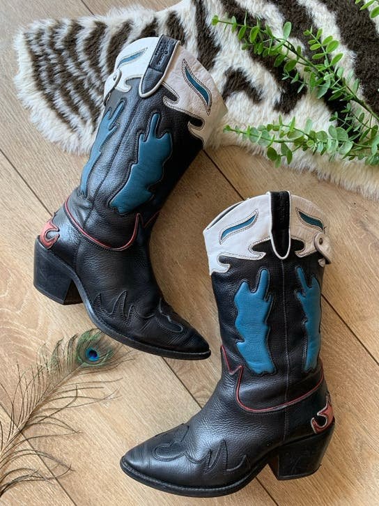 Pepe Jeans cowboylaarzen met rits 37 western boots laarzen, Hoge laarzen, -, Zwart, -
