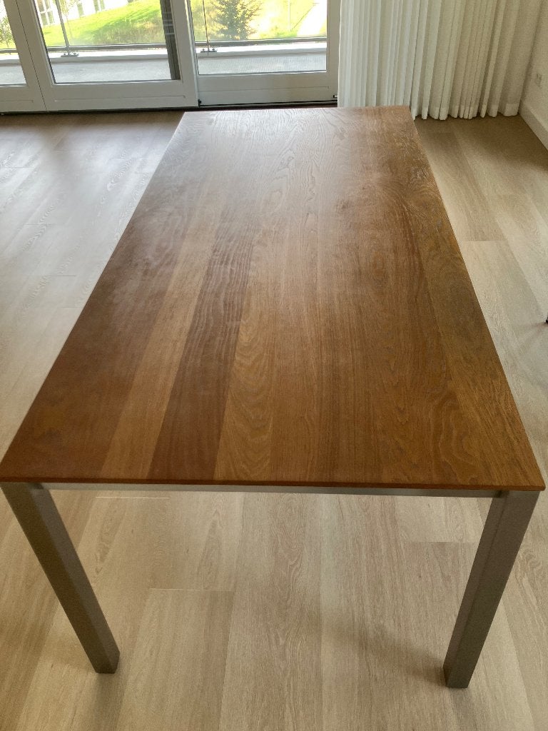 ARCO Pure design tafel, eiken massief 190 x 90, Ophalen, Rechthoekig, 150 tot 200 cm, 50 tot 100 cm